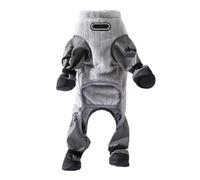 Tsophreniq 1.5-11kg Dog Pants with Full Body Protections, Gray L | Breathable Pet Leg Warmers Trousers, Complete Foot Protections for Small Breeds; Windproof and Dirt Resistant