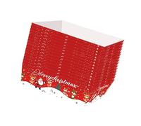 Tsophreniq 20Pieces Holiday Paper Serving Trays Christmas Party Essential Once-only Use Plates Sustainable Festival Dinnerware Once-only Use Paper Trays Christmas Party Snacks