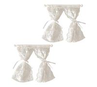 Tsophreniq 2Pcs Lace Curtains Doll House Furniture Role Playing Activity Craft Model Project Landscape Accessory for Kids Roleplay Doll House Miniature Accessories