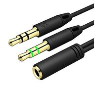 Tsophreniq 3.5 Mm Stereo Splitter Cable Adapter Headphone Mic Extension Headphone Extension Cords Splitter