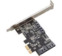 Tsophreniq 4 Channel Satar THREE Spci Express Card with 6Gbps Speed for Data Backup Storage Upgrade Metal PCIe Satar Card for NAS