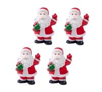 Tsophreniq 4PCS Detailed Santa Decorations Resin Craft Festive Landscape Set Family Friendly Christmas Tree Accessories Realistic Santa Ornaments