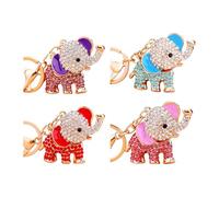Tsophreniq 4PCS / Pack Shining Crystal Elephant Keychains Fashionable Jewelry Inspired Holders Elephant Jewelry Accessory Fashionable Accessory