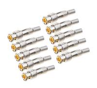 Tsophreniq 5Pcs / 10Pcs BNC Male Connector Screw on Coaxial Terminals 75-5 Solderless BNC Compression for CCTV Camera High Conductivity