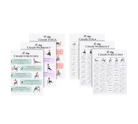 Tsophreniq 6Pcs Chair Exercises Plan Poster Fitness Training Charts Featuring Targeted Exercises and Minimal Space Requirement Chair Fitness Book