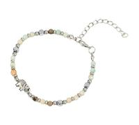 Tsophreniq Adjustable Beaded Chain Bangle Elephant Detail with 5cm Extension Chain for Symbolism Adjustable Green Beads Bangle