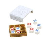Tsophreniq Detailed Miniature Dollhouses Three in a Row Set Decorative Child Safe Chess Game Tiny Model House Game Accessories
