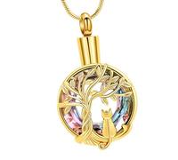 Tsophreniq Engravable Pet Artifact Jar Necklace Highlighting Symbolic Tree Plan and Modifiable Chain Secret Compartment Pet Jar Charm