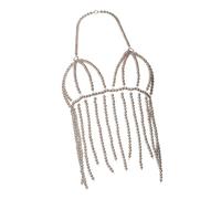 Tsophreniq Eye Catching Geometric Body Jewelry with Soft Net Structure Bead Chest Jewelry Perfect for Dynamic Movement and Comfort Festival Fashion