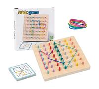 Tsophreniq Geometric Wooden Pegboard Puzzle Toy for Toddler Shape and Color Teaching Fine Motor Skill Training Activity Board Game Educational Puzzle Toy