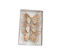 Tsophreniq Glittering Butterfly Christmas Tree Ornament Plush Fabric Decor Display Ornament for Holiday Party and Home Decoration Tender Celebratory Party Supplies