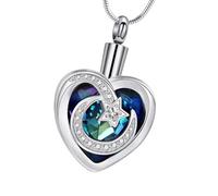 Tsophreniq Heart Cremation Ashes Container Steel Pet Necklace Jewelry Symbolic Pet Gift