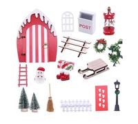 Tsophreniq Holiday Tiny Decoration Set with 21 Divisions Including Ladder Wreath Fence for Christmas Displays Holiday Craft Set for Adults