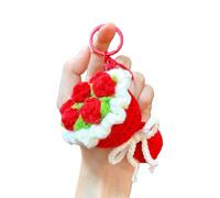 Tsophreniq Lovely Bag Charms Crochet Rose Flower Bouquet Keychain Car Keyring Holder Charm Valentines Gifts for Women Mom Wife Bag Charms for Handbags