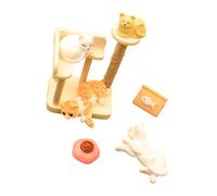 Tsophreniq Miniature Decor Set, 1/12 Scale Models with Climbing Tree and Bowls for and Display Miniature Cats Furniture