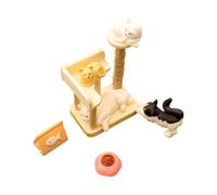 Tsophreniq Miniature Decor Set, 1/12 Scale Models with Climbing Tree and Bowls for and Display Miniature Cats Furniture