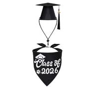 Tsophreniq Pet Graduation Cap and Bow Tie Set Tassels Polyester for Multiple Occasions Pet Celebration