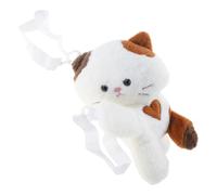 Tsophreniq Practical Cotton Crossbody Bag Plush Cats Design Shoulder Bag with Adjustable Strap for Everyday Wear Longevity Plush Backpack