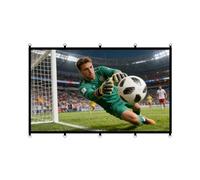 Tsophreniq Quick Installs D Rings Projection Screen 16: 9 Ratio Thickened Polyester Fabric for Home Theater and Camping Simple Projection Screen