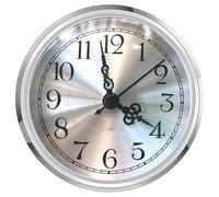 Tsophreniq Round Clock Insert, Roman/Arabic Numerals, Gold/Silver Finish Round Shape Quiet for Projects Gold Trim Face