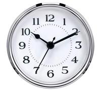 Tsophreniq Round Clock Insert, Roman/Arabic Numerals, Gold/Silver Finish Round Shape Quiet for Projects Gold Trim Face