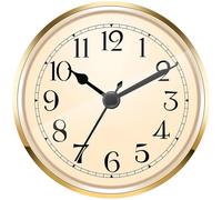 Tsophreniq Round Clock Insert, Roman/Arabic Numerals, Gold/Silver Finish Round Shape Quiet for Projects Gold Trim Face
