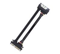 Tsophreniq Sata7+15 Pin Extension Cable, Black 0.5M | Male to Female Internal Storage Connection Wire Plug and Play for Desktop Drive Routing