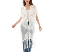 Tsophreniq Swim Sunshade Dress Light Weight Cardigans Elegant Lace Holiday Sunshade Cardigans Capes Long Shawl Open Front Cover Up Swimsuit