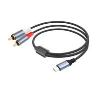 Tsophreniq USB C to 2RCA Male Connectors Sound Cable 24Bit Decoding for Sound Devices and Studio Equipment Conversion Wire