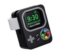 Tsophreniq Watch Charging Stand for Dock Setup, Black | Silicone Retro Console Holder, Upright Nightstand Desk Organizer