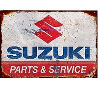 TSOSK New Retro Metal Tin Sign|Suzuki Parts and Service Vintage Sign Sign|Home Club Bar Man Cave Garage Farm Wall Decorative Metal tin Sign 8x12 Inches