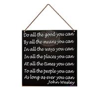 TSOSK New Wooden Signs John Wesley, do All The Good, Hand Painted, Wood Sign, Inspirational Quote, Housewarming Gift, Graduation Gift, Motivational Wooden Sign 8x12 INCH Funny Gifts for Men and Women