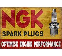 TSOSK Retro Metal Sign/Ngk Spark Plugs Sign Vintage Bus Shed Man Cave TIN Sign,Kitchen Wall Decoration Metal Tin Sign 12 X 8 INCH