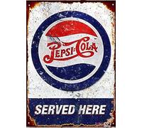 TSOSK Retro metal tin sign Pepsi Cola Replica Garage Kitchen Americana Tin Sign,Cave,Bar,Club, Home Wall Art Metal Tin Sign 8x12 inches
