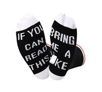 TSOTMO 2 Pairs Drinks Lover Socks - If You Can Read This Bring Me A Drink - Novelty Gift for Men Women, Black, 0 UK