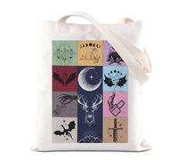 TSOTMO ACOTAR Inspired Gift Wing Leader Gift TOG Merch Basgiath War College Tote Bag Dragonrider Gift Fantasy Bookish Gift (ACOTAR moon)