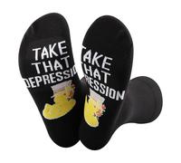 TSOTMO Anime Merch Gift Take That Depression Duck Novelty Socks Alastor The Radio Demon Gift (C, Depression)