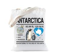TSOTMO Antarctica Gift Adventuring Tote Bag for Adventure Lovers South Pole Explorer Penguin South America Cruise, Antarctica