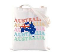 TSOTMO Australia Trip Gift Australia Map Tote Bag Australia Souvenir Gift Aussie Animals Lover Gift Aussie Moving Away Gift (Australia)