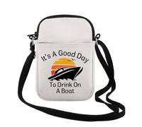 TSOTMO Boating Lover Gift Cruise Trip Gift It's A Good Day To Drink On A Boat Crossbody Bag Boat Gift, Day a Boat Cr, Fashion