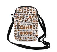TSOTMO Buffalo Lover Gift Who Really Loved Bisons Crossbody Bag Wild Buffalo Animal Lover Gift for Women, Loved Bisons Cr