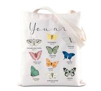TSOTMO Butterfly Bible Verse Tote Bag Christian Gift Bible Verse Prayer Scripture Shopping Bag Religious Inspirational Gift (Butterfly)