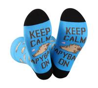 TSOTMO Capybara Socks Keep Calm CAPYBARA On Novetly Socks for Capy Lovers Animal Lovers (UK, Alpha, One Size, Regular, Regular, Capy Socks)