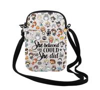 TSOTMO Cartoon Anime Gift She Believed She Could So She Did Crossbody Bag Anime Lover Gift for Women Mother, Did Black Cat Cr, Fashion
