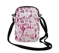 TSOTMO Cheer Gift Why Talk When You Can Cheer Crossbody Bag Cheerleader Pink Bow Cheer Team Shoulder Bag Gift for Mom, Can Cheer Cr