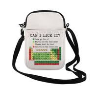 TSOTMO Chemistry Gift Periodic Table of Elements Gift Can I Lick It Periodic Table Crossbody Bag Science Chemistry Lab Bag, Lick It SUI, Fashion