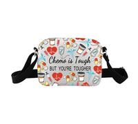 TSOTMO Chemo Care Package Chemo is Tough But You’re Tougher Chemotherapy Treatment Crossbody Bag, chemo HB, Fashion