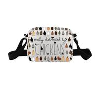 TSOTMO Chicken Farmer Gift Easily Distracted By Chickens Crossbody Bag Funny Chicken Gift Chicken Breeds Farm Life Gift, By Chickens Hb, Fashion