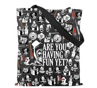 TSOTMO Clown Merch Killer Tote Bag Gift for Horror Movie Lovers Clown Fans Gift Spooky Killers Gift (FUN YET)
