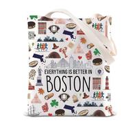 TSOTMO COHO Bookish Gift Everything is Better in Boston Tote Bag Romance Reading Lover Shoulder Bag CH Book Club Gift (Better in Boston)
